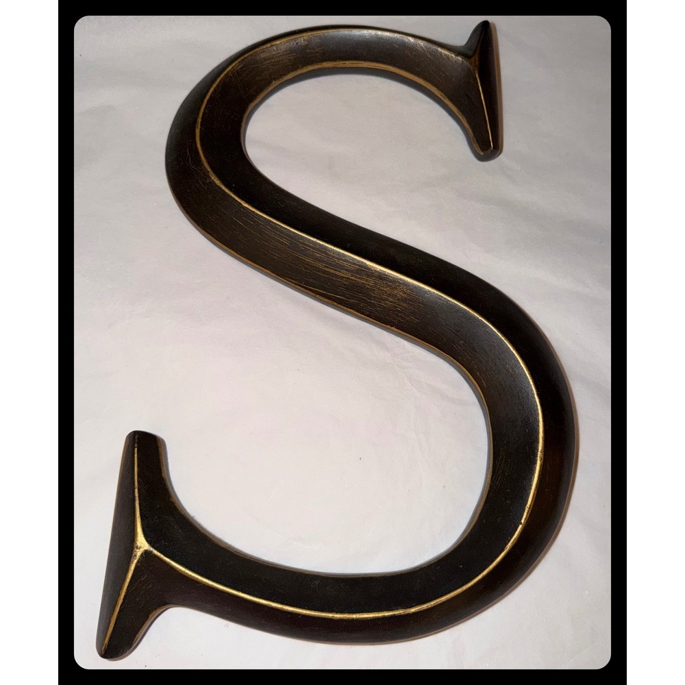 Letter S Wall Decor Home 10in Bronze Rustic Farmhouse Monogram